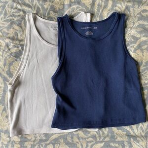 American Eagle Ribbed Cropped Tank Top Set